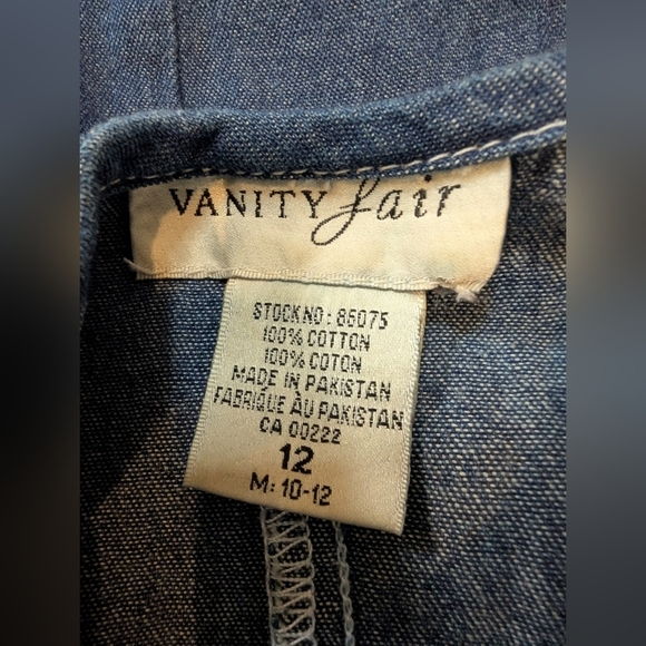 Vintage Denim Maxi sleeveless Dress With Floral Embroidery Women's Size M 10-12 - Picture 10 of 10